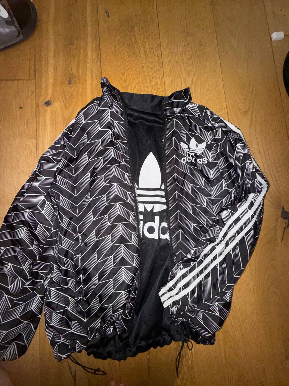 Adidas Originals reversible zip track jacket, black/white
